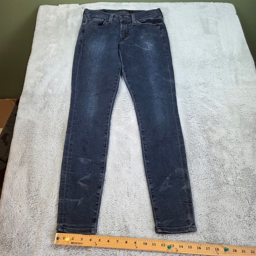 Lucky Brand Charlie Skinny Jeans Womens Sz 2/26 Mid Rise Stretch Denim Dark Blue